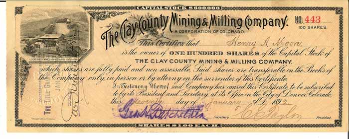 Clay County Mining & Milling Co 1892.jpg (49606 bytes)